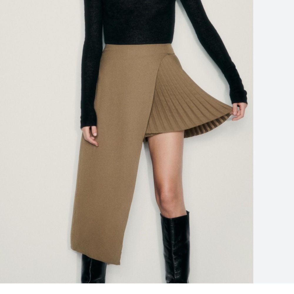 Zara Asymmetrical Skirt in Brown.